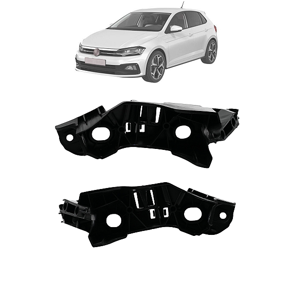Par Suporte Guia Parachoque Dianteiro Polo Virtus 2018 2019 2020 2021 2022