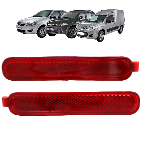 Par De Lanterna Refletor Parachoque Traseiro Fiat Palio Weekend Siena Fiorino