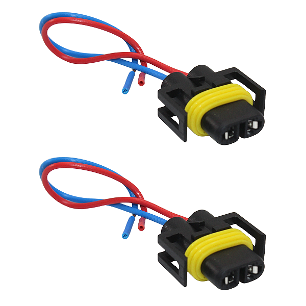 Par Conector Plug Chicote Universal P/ Lâmpada H8 H11 H13