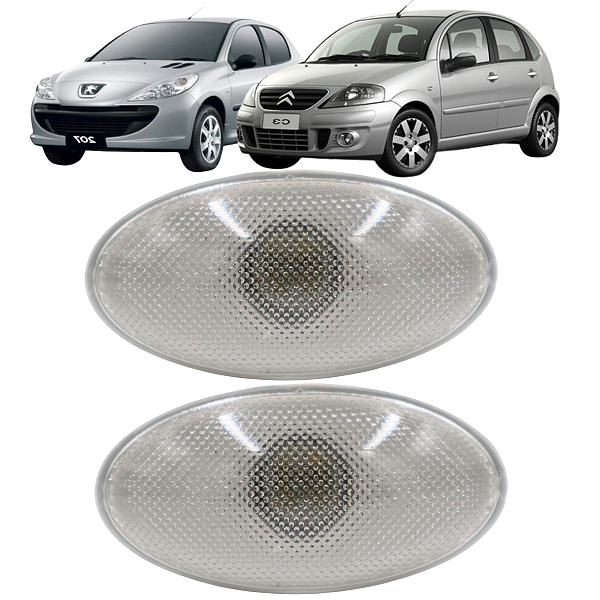 2 Lanterna Pisca Paralama Lateral Com Soquete Citroen C3 Peugeot 206