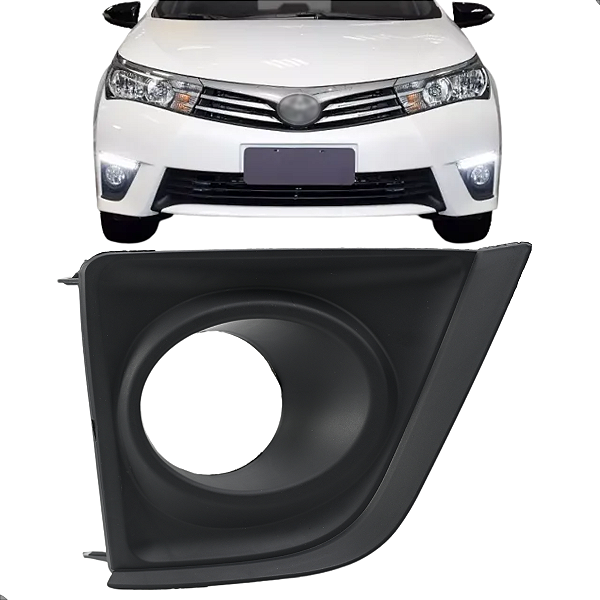 Moldura Grade Farol Milha Toyota Corolla 2015 2016 2017 Preto Com Furo