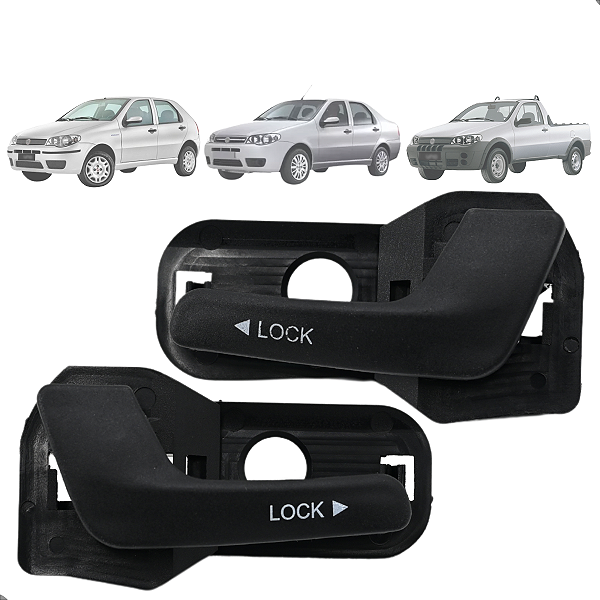 Par Maçaneta Puxador Interna Fiat Siena Weekend Palio 2004 2005 2006 2007