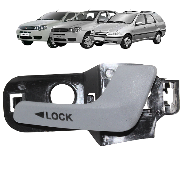 Puxador Maçaneta Interna Palio Weekend Siena Cinza 2004 2005 2006 2007 2008 2009 2010 2011 2012 Cinza