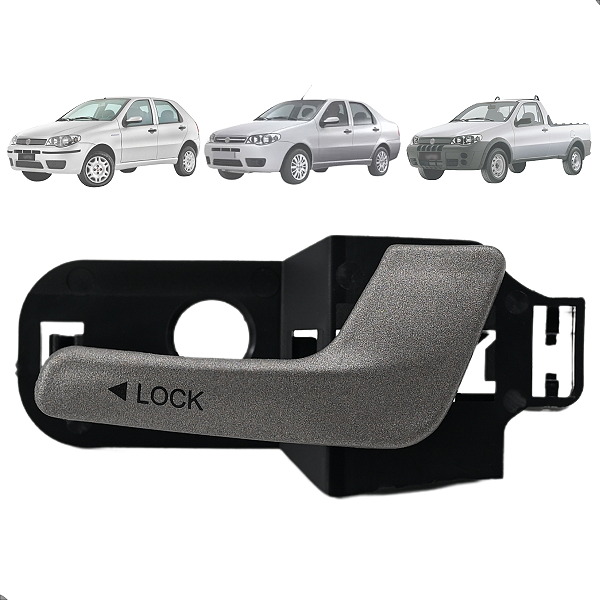 Gatilho Puxador Interno Grafite Strada Palio Siena Weekend 2008 Dianteiro