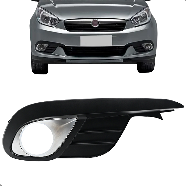 Grade Moldura Farol Milha Grand Siena 2012 13 14 15 16 17 2018 Aro Cromado