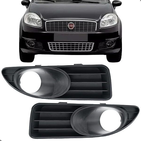 Par Grade Moldura Farol Milha Linea 2008 09 10 11 12 13 2014 Com furo