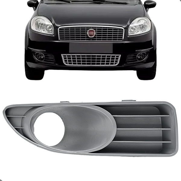 Moldura Grade Farol Milha Linea 2008 2009 10 11 12 13 2014 Cinza