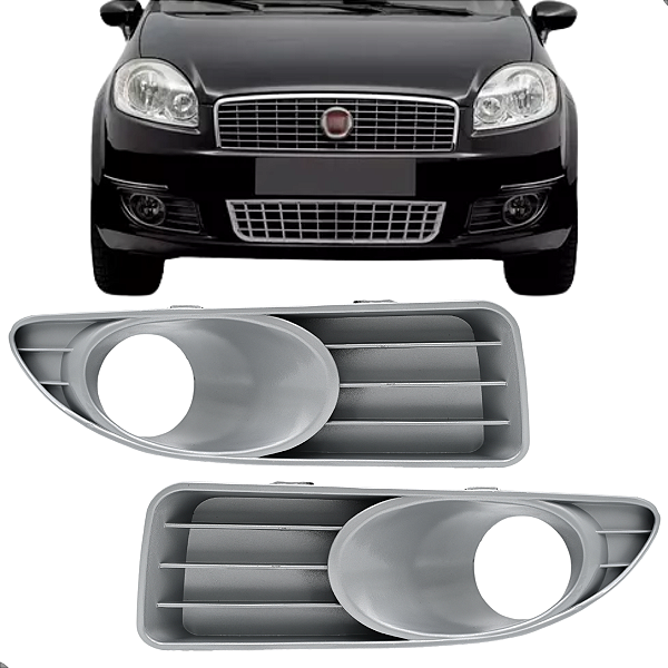 Par Grade Moldura Farol Milha Linea 2009 10 11 12 2013 2014 Cinza