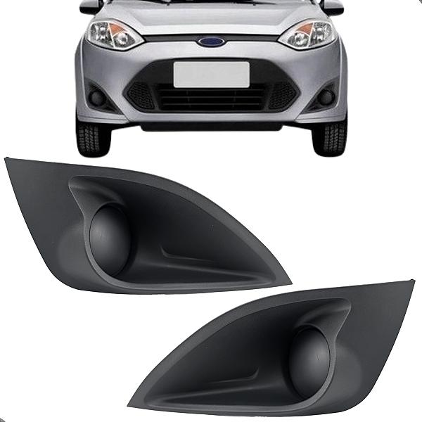 Par Grade Moldura Farol Milha Fiesta Rocam 2011 2012 13 2014 S/Furo