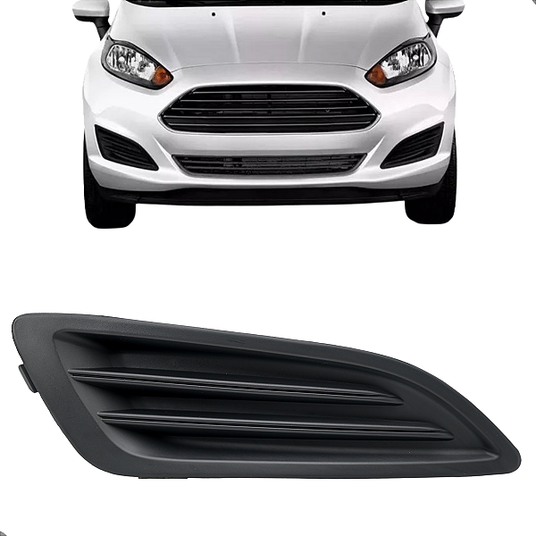Grade Moldura Milha Parachoque New Fiesta 2013 2014 2015 2016 Sem Furo