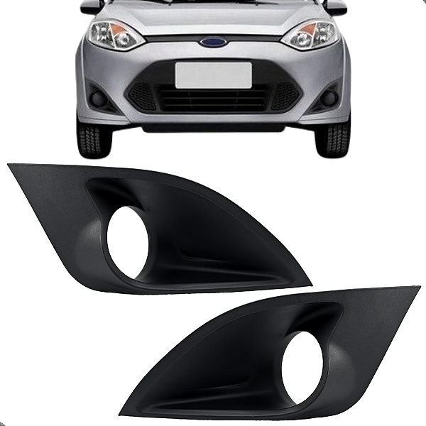 Par Grade Moldura Farol Milha Fiesta Rocam 2011 12 2013 2014 C/furo