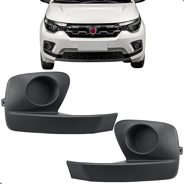 Par Moldura Farol De Milha Mobi 2016 2017 2018 2019 2020 S/Furo Preta