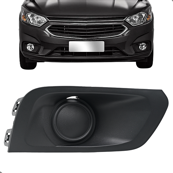 Grade Moldura Farol Milha Prisma Onix 2017 2018 2019 Sem Furo Preto