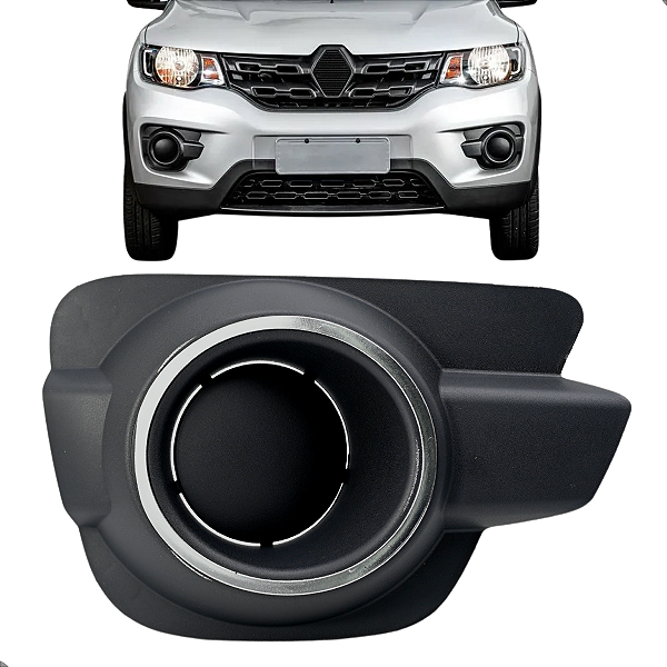 Moldura Tampa Milha Kwid 2017 2018 2019 2020 Cromado Sem Furo