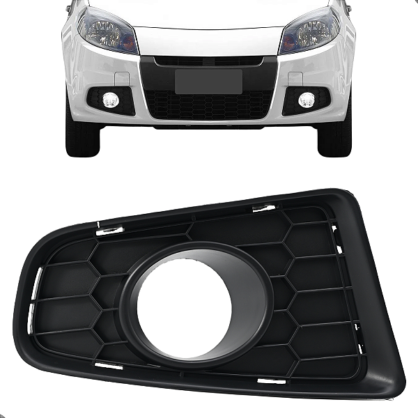 Moldura Tampa Milha Sandero 2012 2013 2014 Preto Com Furo