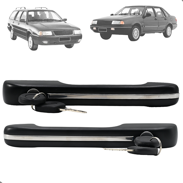 Par Gatilho Maçaneta Externa Dianteira Santana Quantum Versailes Royale 1990 Até 1998 Friso Inox