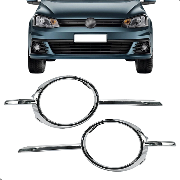 Kit Moldura Farol Milha Aro Cromado Gol Voyage G7 2017 2018 2019 2020