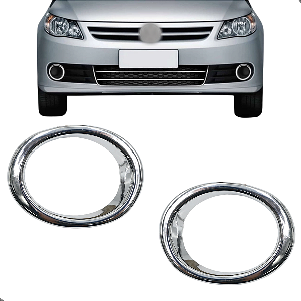 Par Aro Aplique Cromado Farol Milha Gol G5 Voyage Saveiro 2008 a 2012