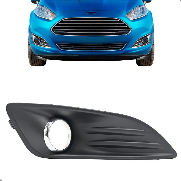 Grade Farol De Milha New Fiesta 2014 2015 2016 2017 Aro Cromado