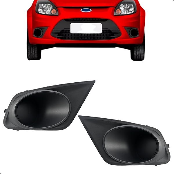 Kit Moldura Grade Milha Ford Ka 2012 2013 14 2015 2016 Sem Furo