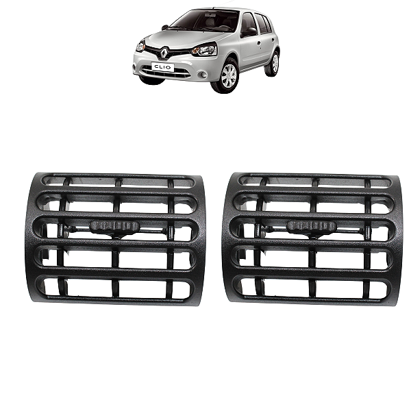 Par Grade Difusor Ar Lateral Clio 2000 01 02 03 A 2016 Preto