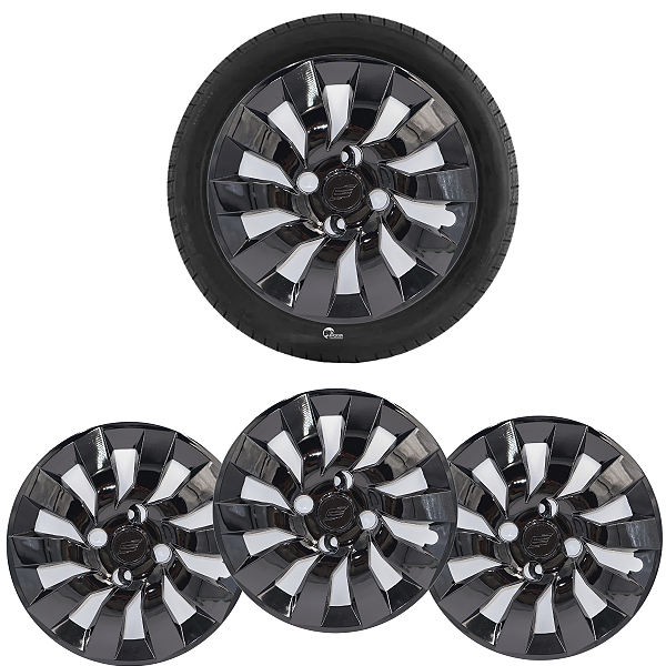 Kit 4 Calota Street Aro 14 Universal Fiesta Spin Cobalt Cruze Onix