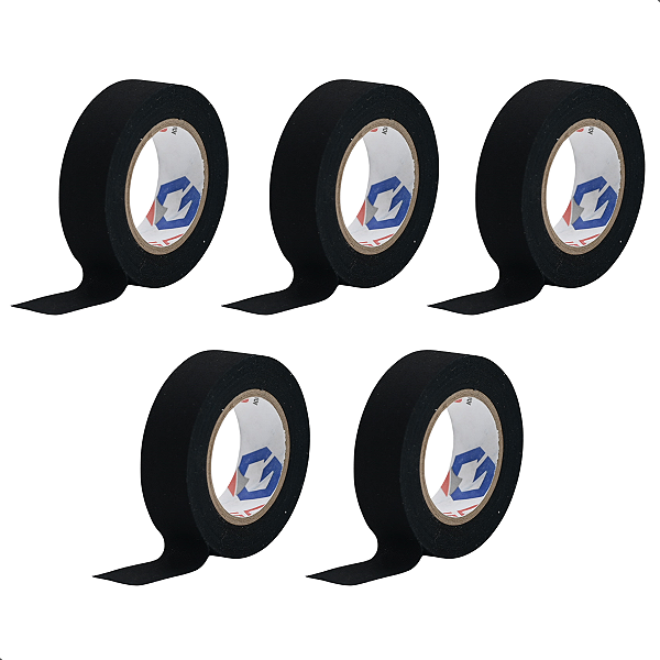 Kit 5 Fita Isolante Chicote Tecido Lonada Pano 19mm X 10metros