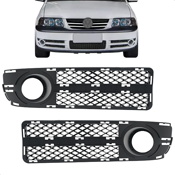 Par Moldura Grade Do Milha Gol GIII 2003 2004 2005 Com Furo Preto