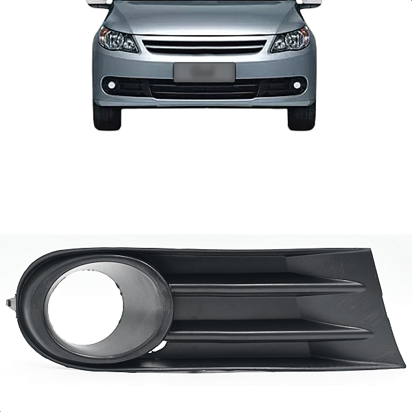 Moldura Grade Milha Com Furo Gol G5 2008 2009 2010 2011 2012 Lado Direito Preto