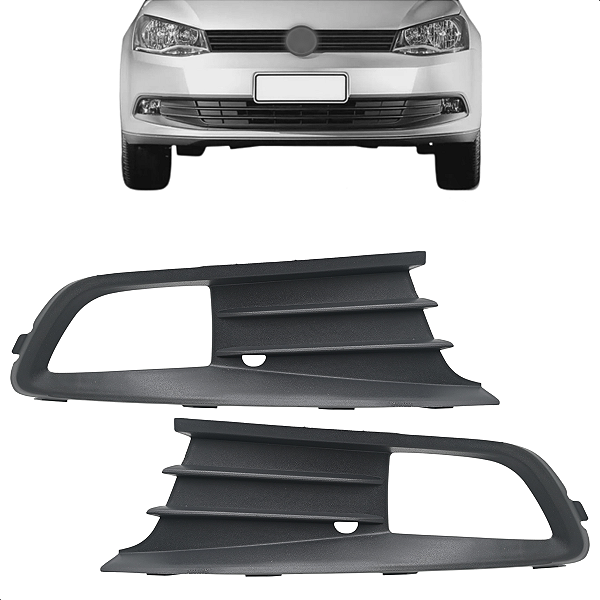 Par Moldura Grade Milha Com Furo Gol G6 2012 2013 2014 Preta