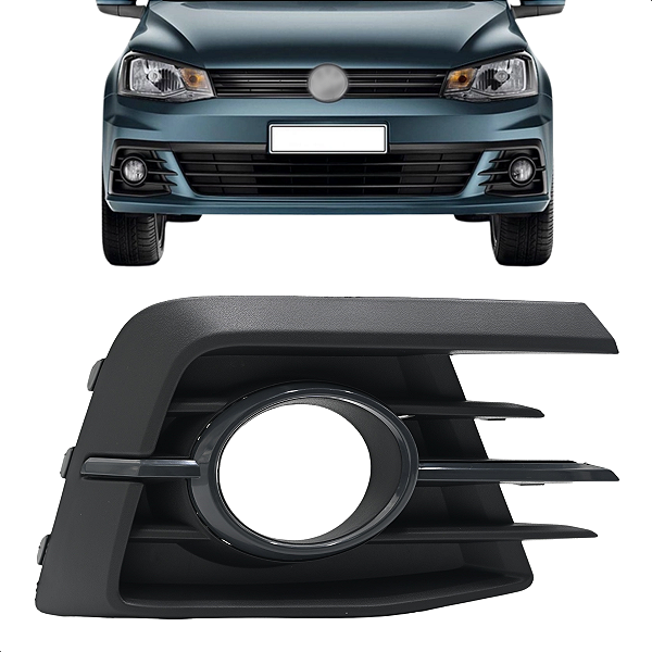 Moldura Grade Farol Milha Com Furo Gol G7 Voyage 2016 2017 Aro Preto