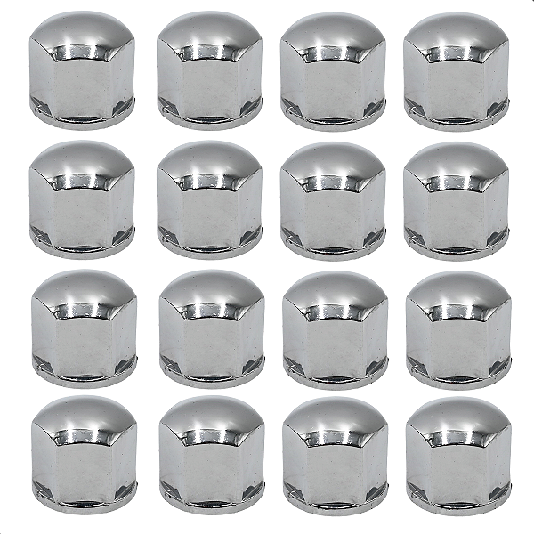 16 Capas De Parafuso Roda Cromada Lisa 19mm Peugeot 206 207 208 306 307 308