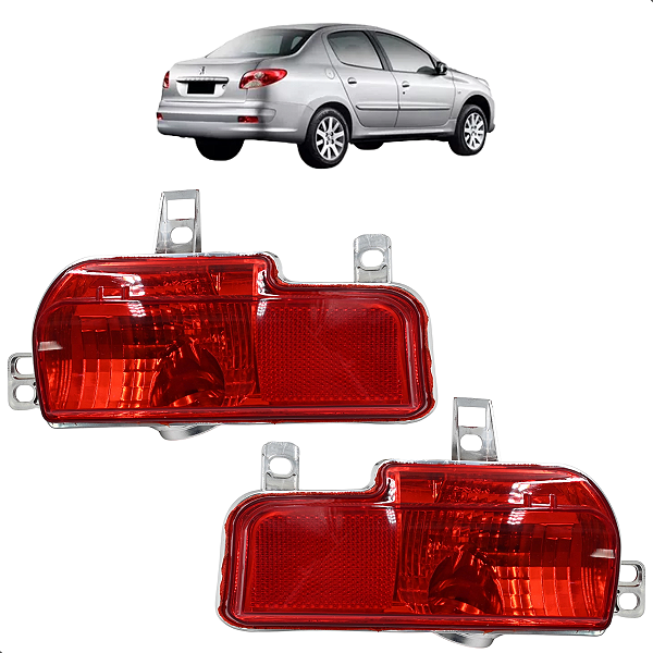 Par Lanterna Traseira Peugeot 207 Anti Neblina 2008 Até 2013