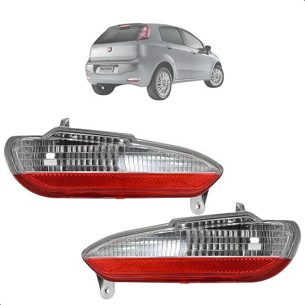 Par Lanterna Luz De Ré Parachoque Traseiro Fiat Punto 2012 2013 2014 2015 2016 2017