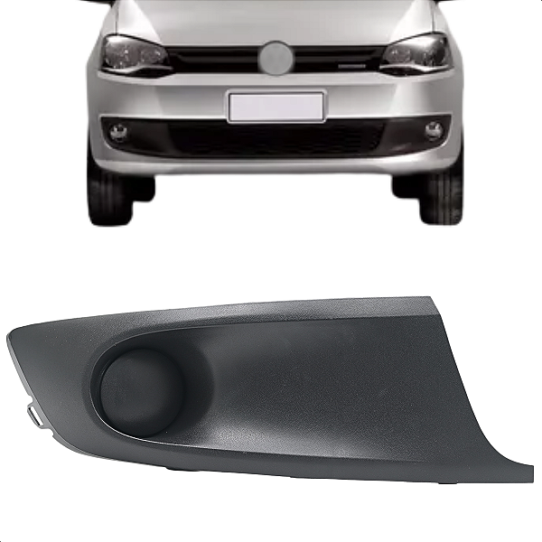 Grade Moldura Parachoque Milha Fox 2011 2012 2013 2014 Sem Furo Preta