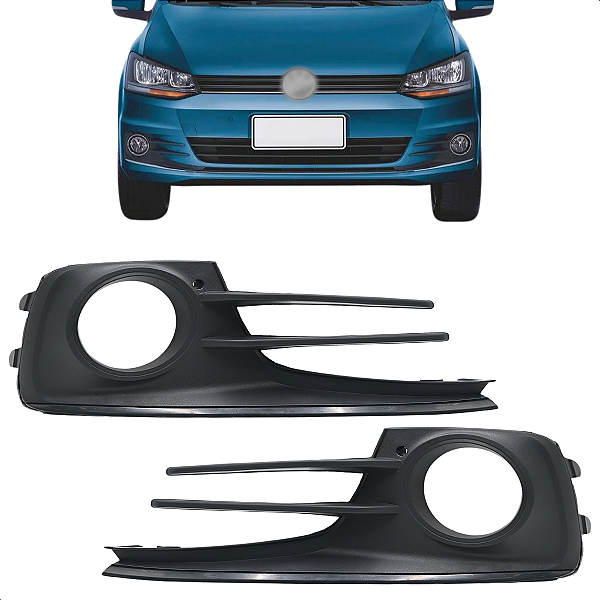 Par Moldura Farol Milha Com Furo Fox 2015 2016 2017 2018 2019 2020 2021 Friso Preto