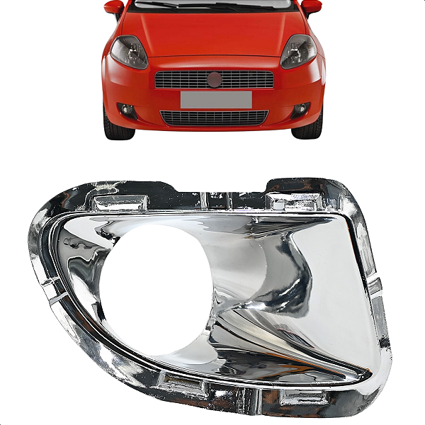 Moldura Grade Farol De Milha Punto 2007 2008 09 10 2011 2012 Cromado