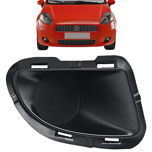 Moldura Tela Grade Milha Punto 2007 2008 2009 2010 2011 2012 Preto Sem Furo