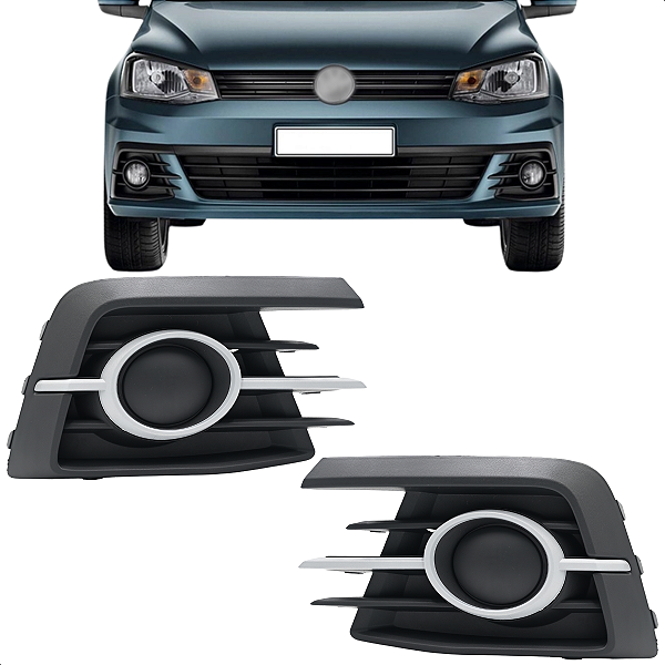 Kit Grade Farol Milha Parachoque Voyage G7 2016 2017 S/Furo Aro Prata