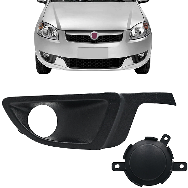 Grade Moldura Parachoque Milha Com Furo Strada Siena EL Weekend Trekking 2013 Até 2015 Preto