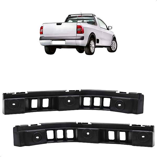 Kit Guia Parachoque Suporte Traseiro Saveiro G5 G6 G7 2009 a 2018