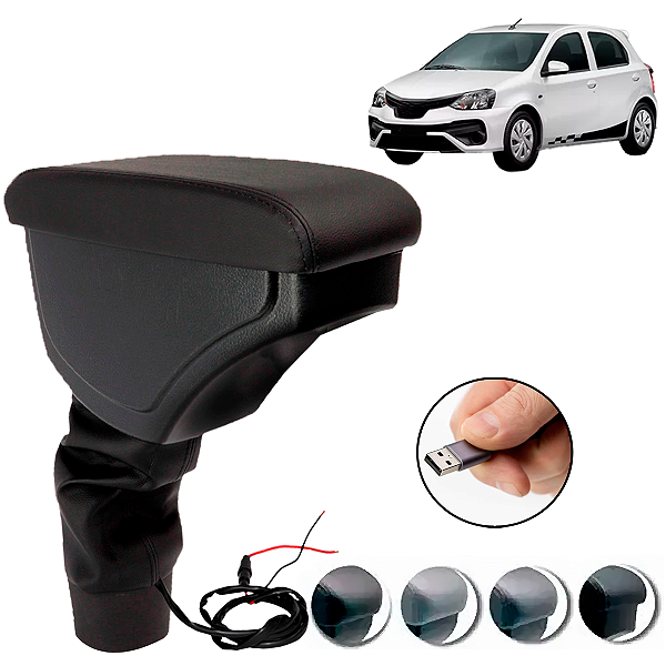 Encosto Apoio Braço Com USB Etios 2013 2014 2015 2016 2017 2018 2019 2020 2021