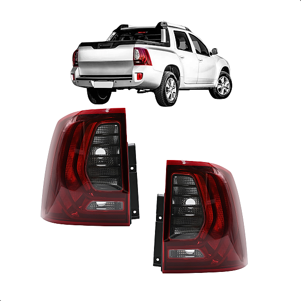 Par Lanterna Traseira Duster Oroch 2016 2017 2018 2019 2020 2021 2022 Acrílico