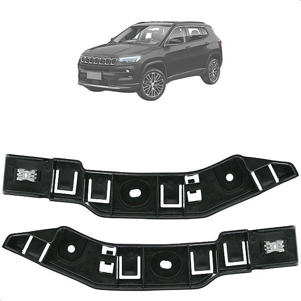 Par Suporte Guia Parachoque Jeep Compass 2016 17 18 19 2020 A 2023 Dianteiro