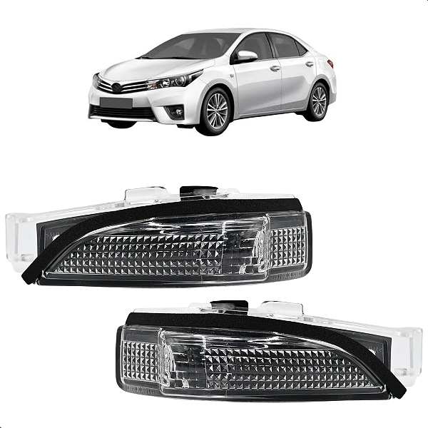 Par Pisca Lente Seta Retrovisor Corolla Yaris 2016 2017 2018 2019