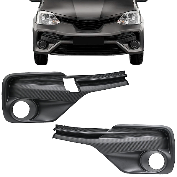 Par Grade Moldura Farol Milha Etios Hatch/Sedan 2017 2018 2019 2020 Com Furo