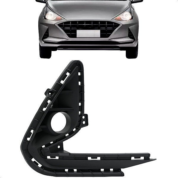 Grade Parachoque Hb20 Hatch Sedan 2021 2022 Preta Com Furo