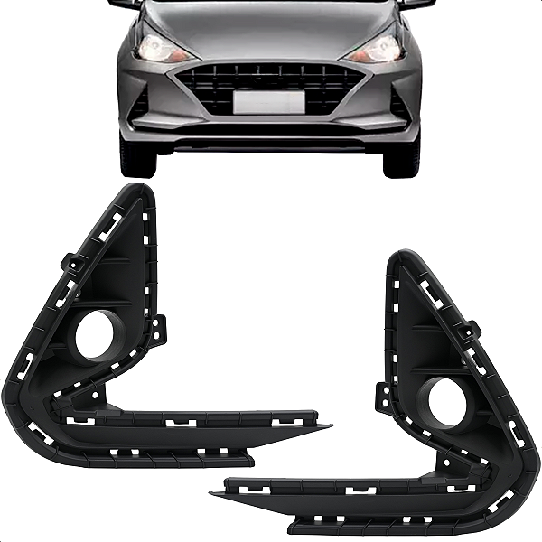 Par Grade Parachoque Hb20 Hatch Sedan 2021 2022 Preta Com Furo