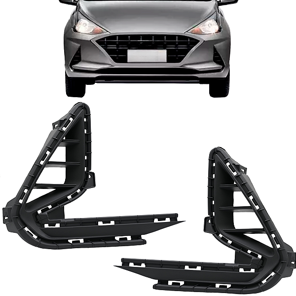 Par Grade Parachoque Hb20 Hatch Sedan 2021 2022 Preta Sem Furo