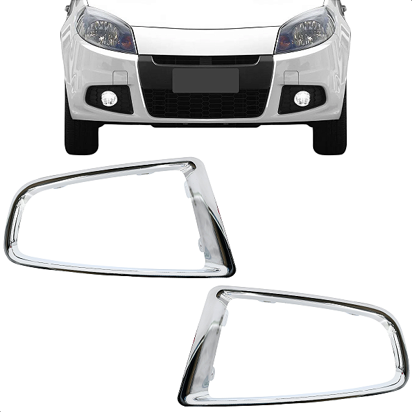 Par Moldura Copo Milha Sandero 2012 2013 2014 Cromado